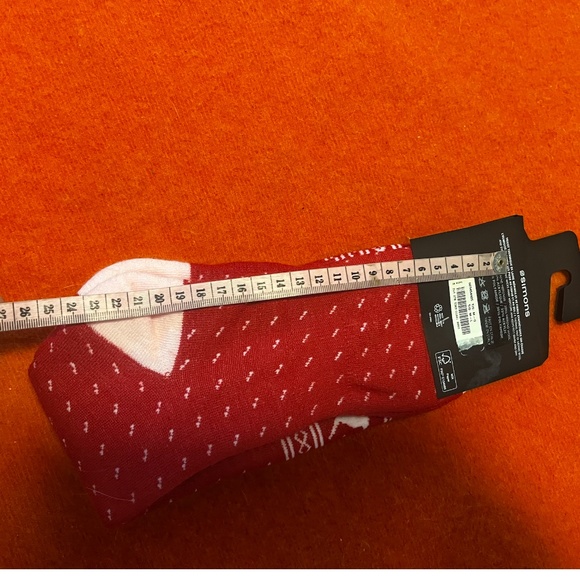 Red and white Fair isle deer merino wool blend thermal socks made in Italy NWT - Picture 8 of 10